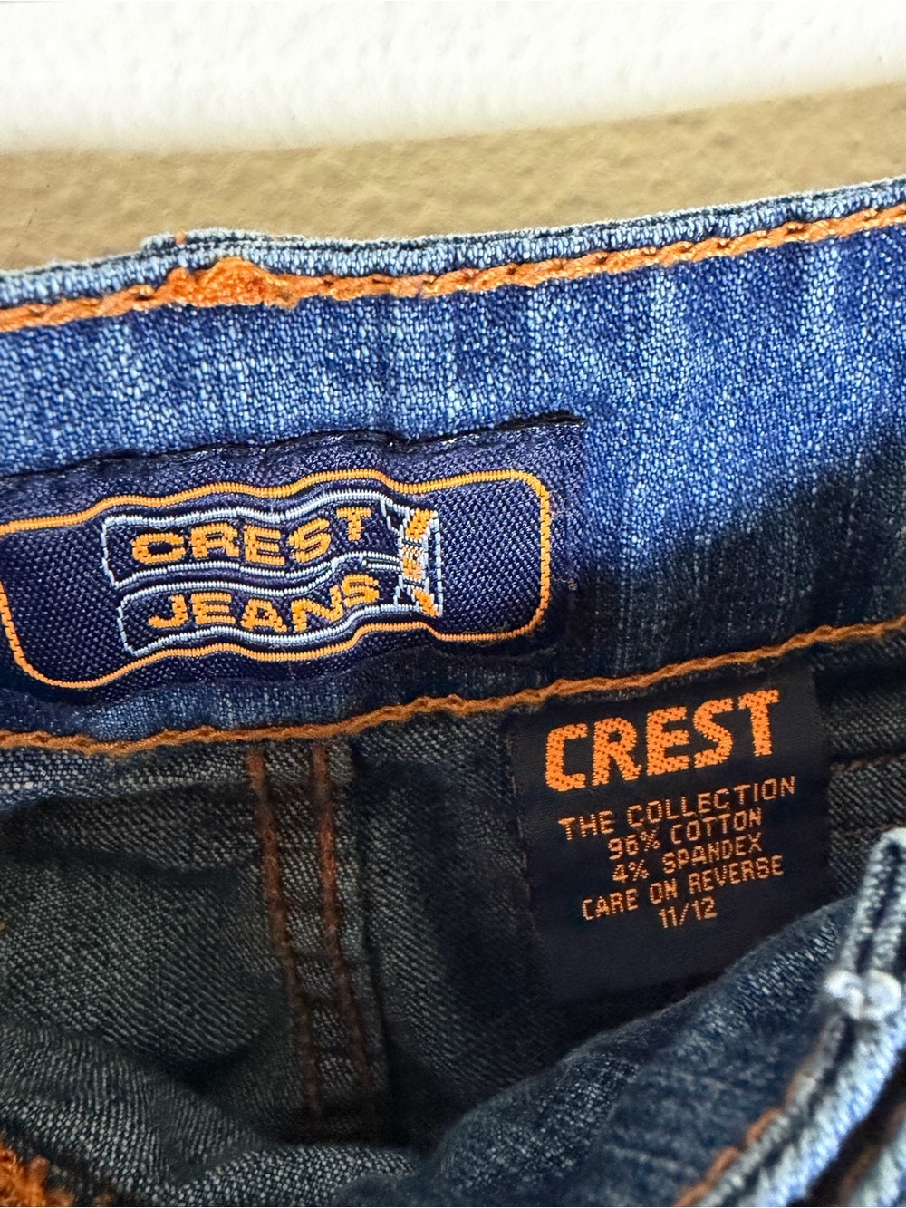Crest Jeans Y2K Paint Splatter Flare Jeans Scarf Belt Size 11/12 - Picture 6 of 11